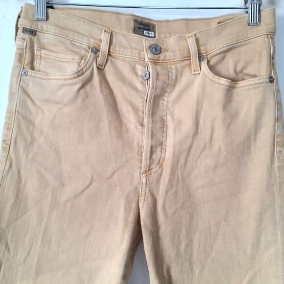 Citizens of Humanity Olivia High Rise Slim Ankle Jeans Tan Sz 29 Button Fly - Picture 6 of 11